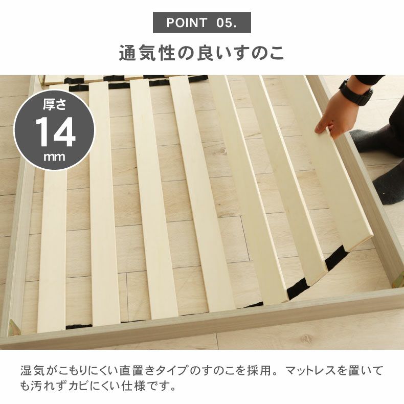 ベッドフレーム | 【数量限定】ベッドフレーム キング フロアベッド ローベッド すのこ 北欧 おしゃれ ノルモ（フラット）