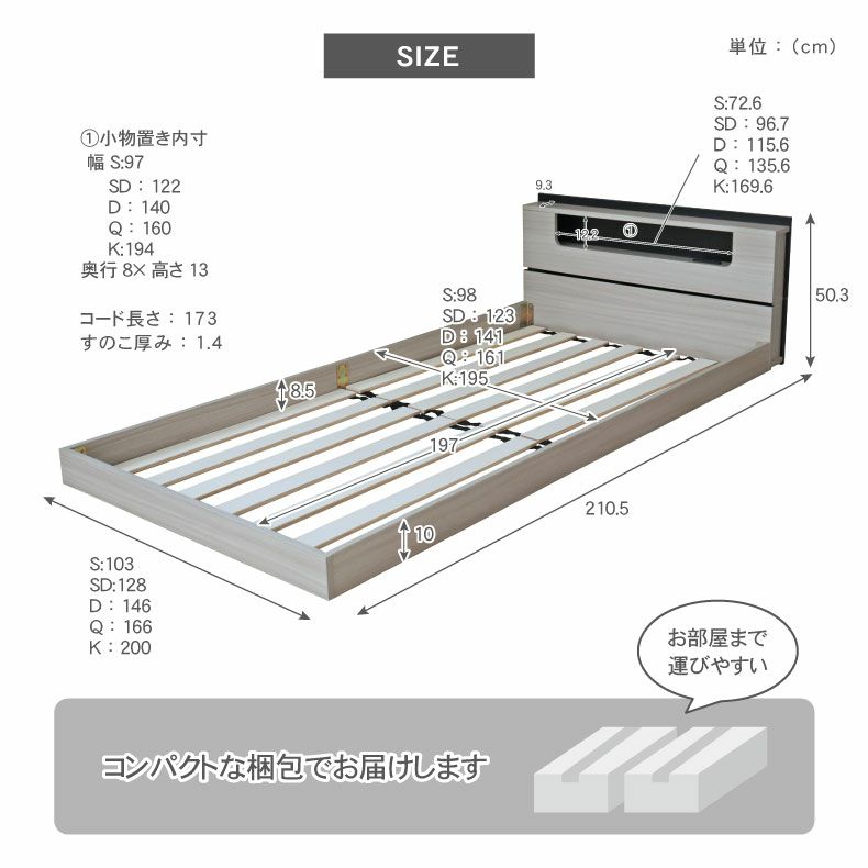 ベッドフレーム | 【数量限定】ベッドフレーム シングル フロアベッド ローベッド すのこ 北欧 宮付き 収納付き おしゃれ ノルモ（キャビネット2）