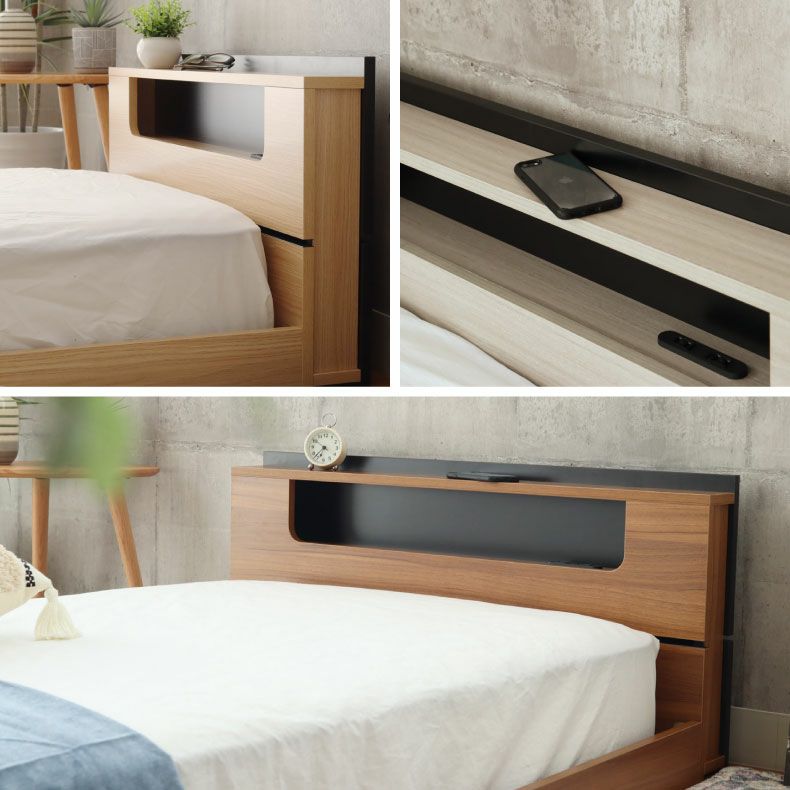 ベッドフレーム | 【数量限定】 ベッドフレーム キング フロアベッド ローベッド すのこ 北欧 宮付き 収納付き おしゃれ ノルモ（キャビネット2）