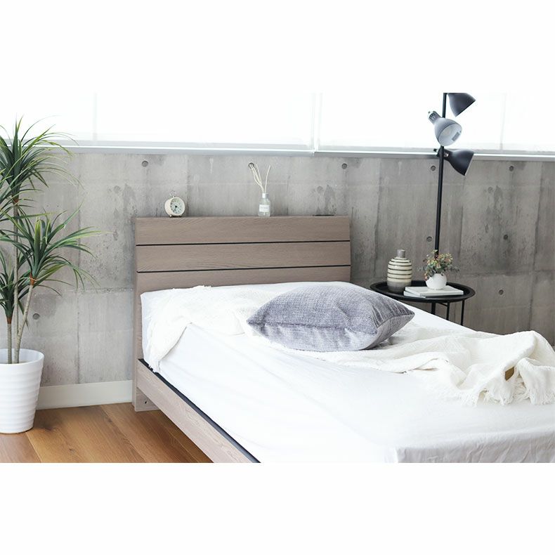 ベッドフレーム | 傷 汚れに強い ダブル ベッドフレーム 布床板 高さ調整 コンセント付き リコルド