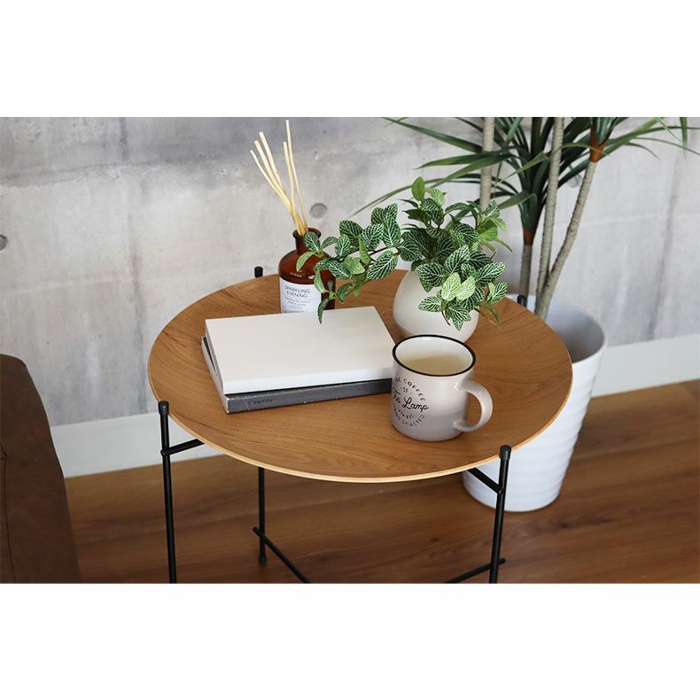 丸型 木製サイドテーブル | マナベインテリアハーツ公式通販