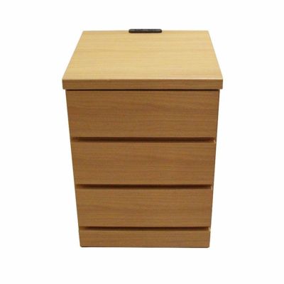 【アウトレット】 【宅配】【剥がれ有】 幅40cm ナイトテーブル チェストタイプ プリズム ライトブラウン sku294773のサムネイル