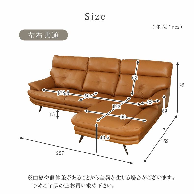 カウチソファ | 3人掛け カウチソファ エトナ（革）