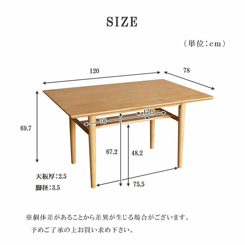ダイニングテーブル | 4人用 幅120cm LDテーブル エイダ