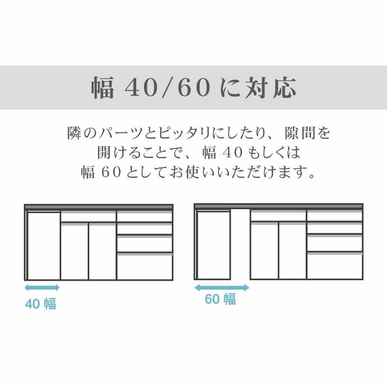 組み合わせ食器棚 | 幅40～60cm 下台 脚パネル（左） ネオ