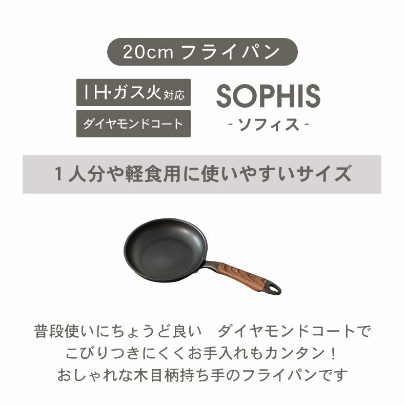 調理道具 | ガス火・IH対応 20cm フライパン ソフィス