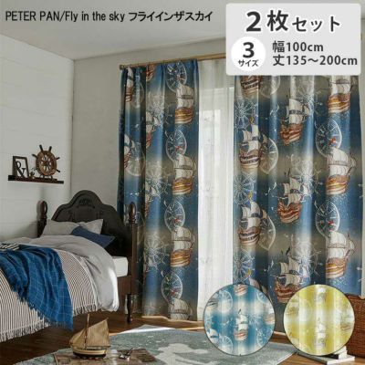 2枚入り  遮光 ドレープカーテン フライインザスカイ PETER PAN M1213 M1214のサムネイル