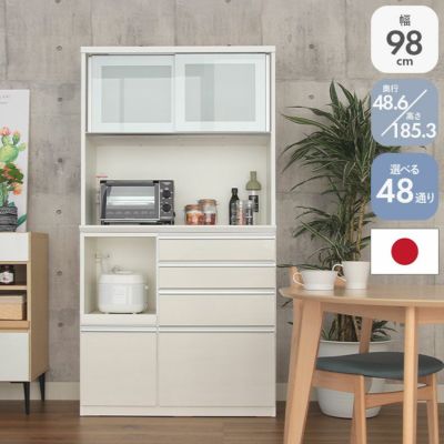 幅100cm食器棚 奥行49-高さ185 バーダック2のサムネイル