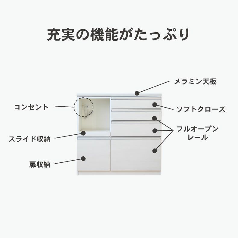 カウンター・キッチン収納 | 幅100cm キッチンカウンター レンジ台 奥行49cm　高さ96cm メラミン天板 バーダック