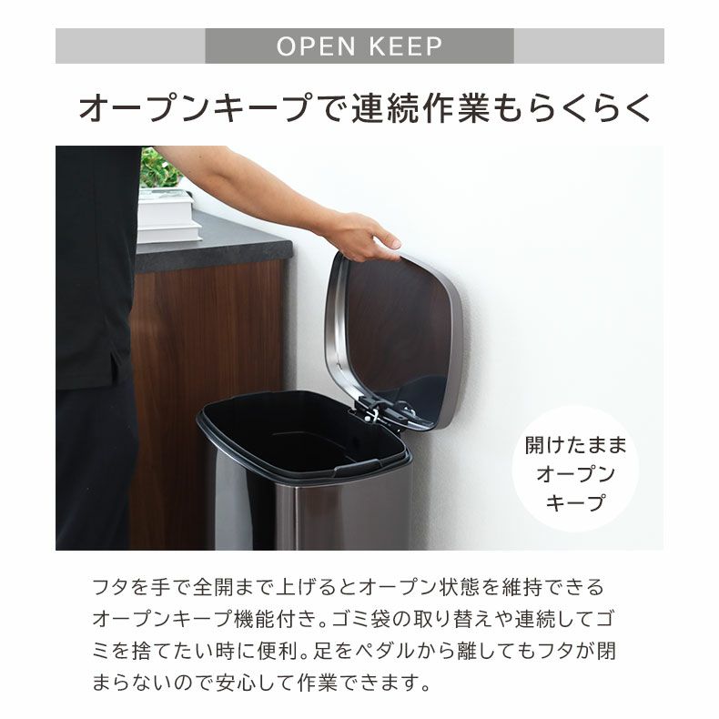 ゴミ箱・ダストボックス | 50Ｌ ダークステンレス ダストボックス フラットランド