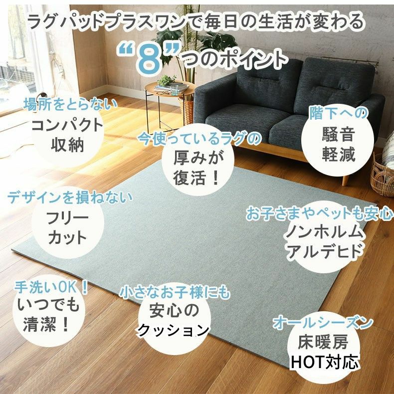 無地ラグ | アンダーラグ 低反発 高反発 厚みが選べるラグパッド プラスワン