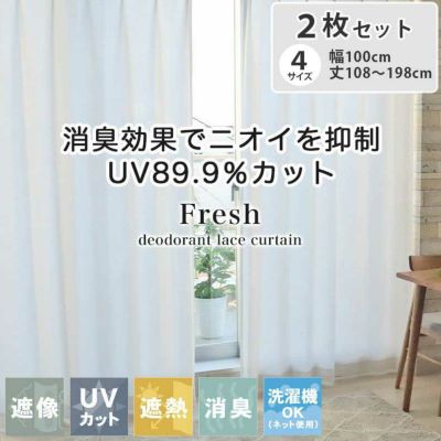 2枚入り  遮熱 遮像 2枚入り 既製レースカーテン フレッシュのサムネイル