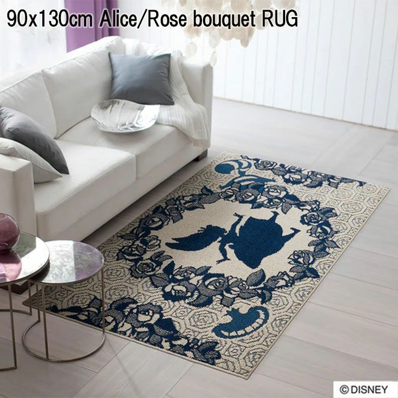 柄物・デザインラグ | 90x130cm ALICE / Rose bouquet RUG アリス / ローズブーケラグ DRA-106C