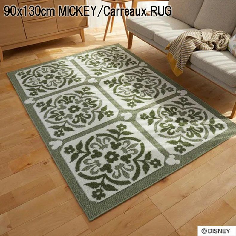 柄物・デザインラグ | 90x130cm MICKEY / Carreaux RUG ミッキー / カローラグ  DRM-1072