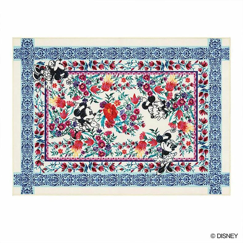 柄物・デザインラグ | 100x140cm MICKEY / Royal garden RUG ミッキー / ロイヤルガーデンラグ  DRM-1060