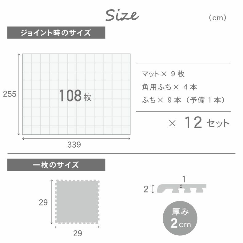 ジョイントマット | 約6畳 108枚セット 30ｘ30 ジョイントマット ゴクアツ