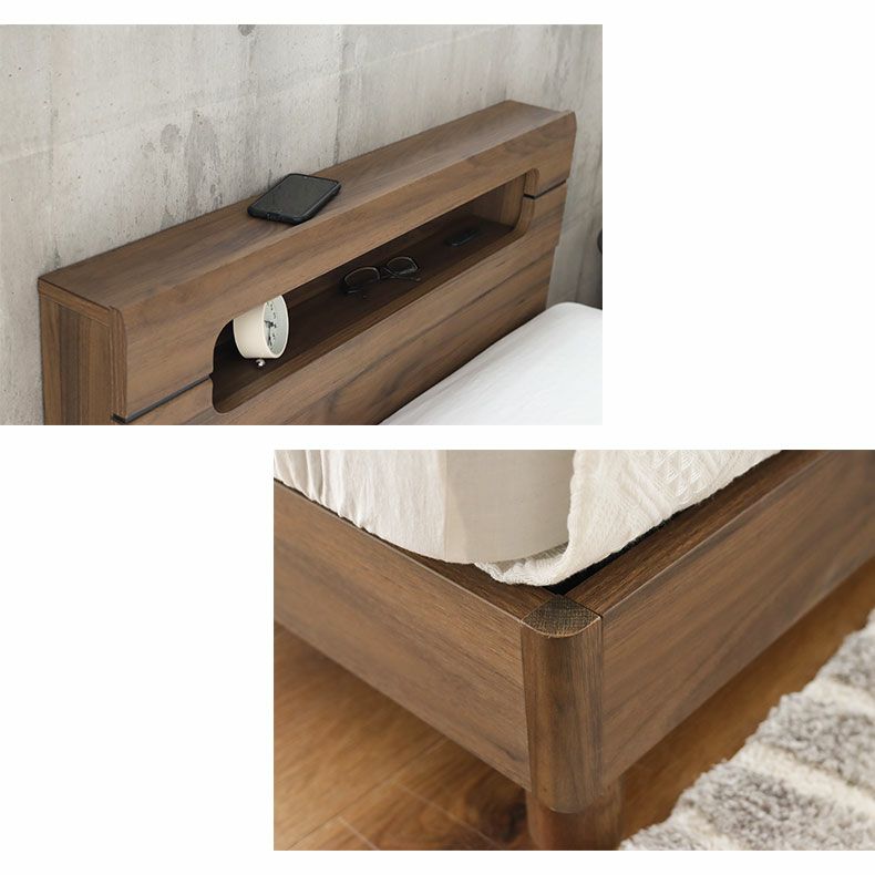 ベッドフレーム | 傷 汚れに強い ダブル ベッドフレーム 布床板 高さ調整 コンセント付き LED照明 ウィロー2