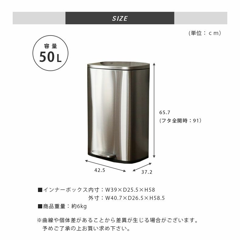 アウトレット | 【アウトレット】 【宅配】 【凹み】 50Ｌ ステンレス ダストボックス フラットランド sku333673