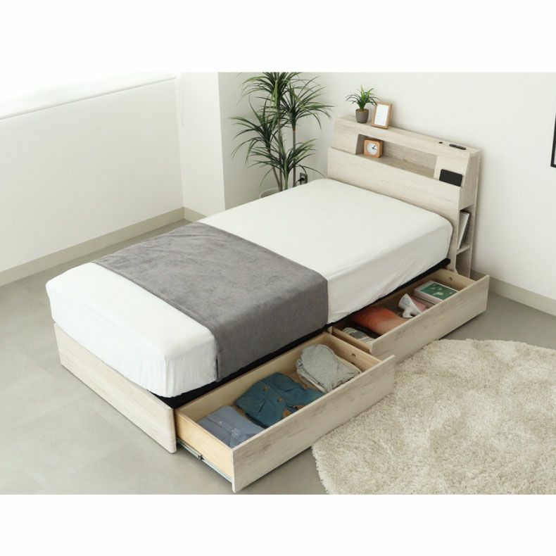 ベッドフレーム | 布床板引出付き アンドレ