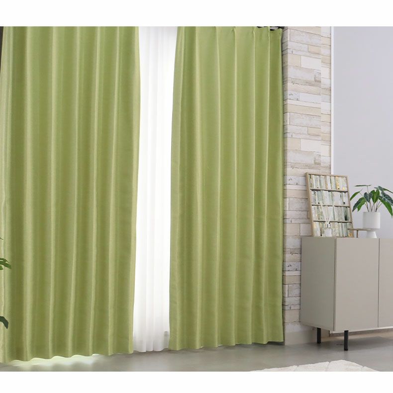 ドレープカーテン（厚地） | シンプルオーダーカーテン ムース ライトグリーン