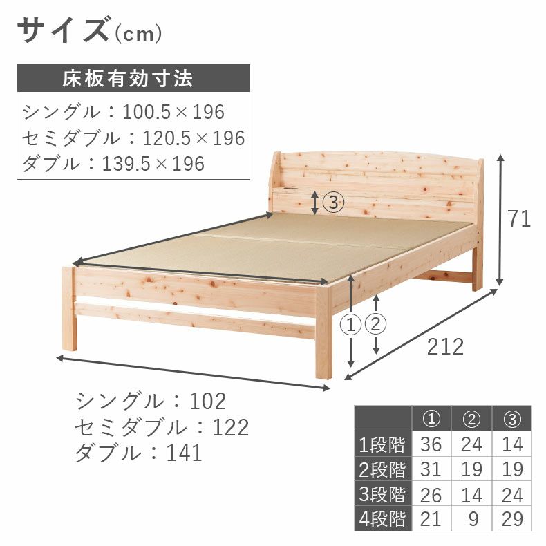 ベッドフレーム | ひのきベッド TCB243 檜