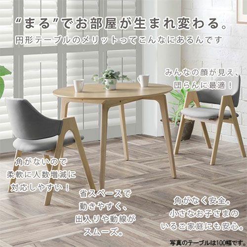 ダイニングテーブル | 2人用 幅100cm 円形 ダイニングテーブル デント2