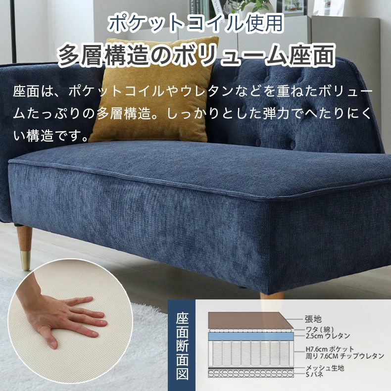 1.5人掛け 水色のソファー