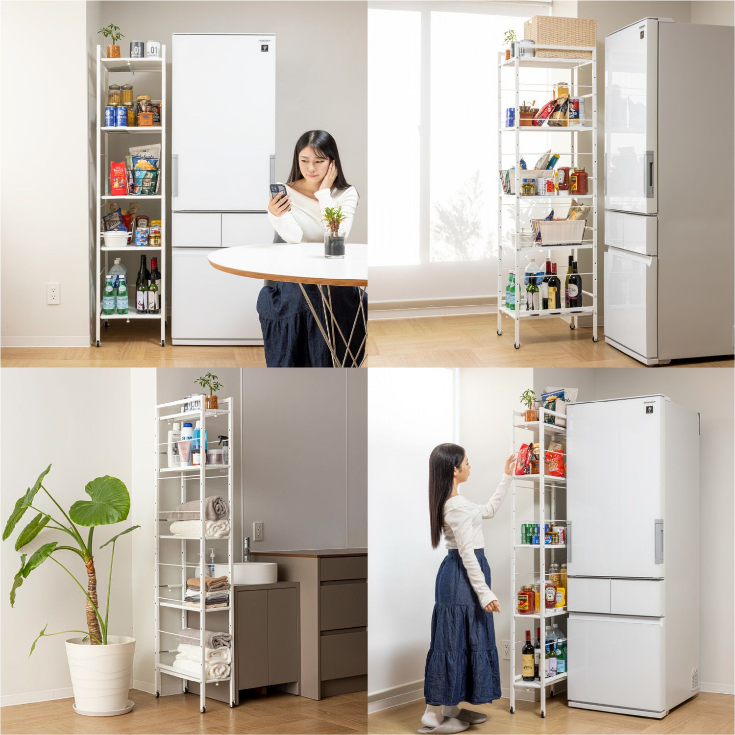 キッチンワゴン | 幅が伸縮できるすき間収納ラック Sサイズ SYM-501