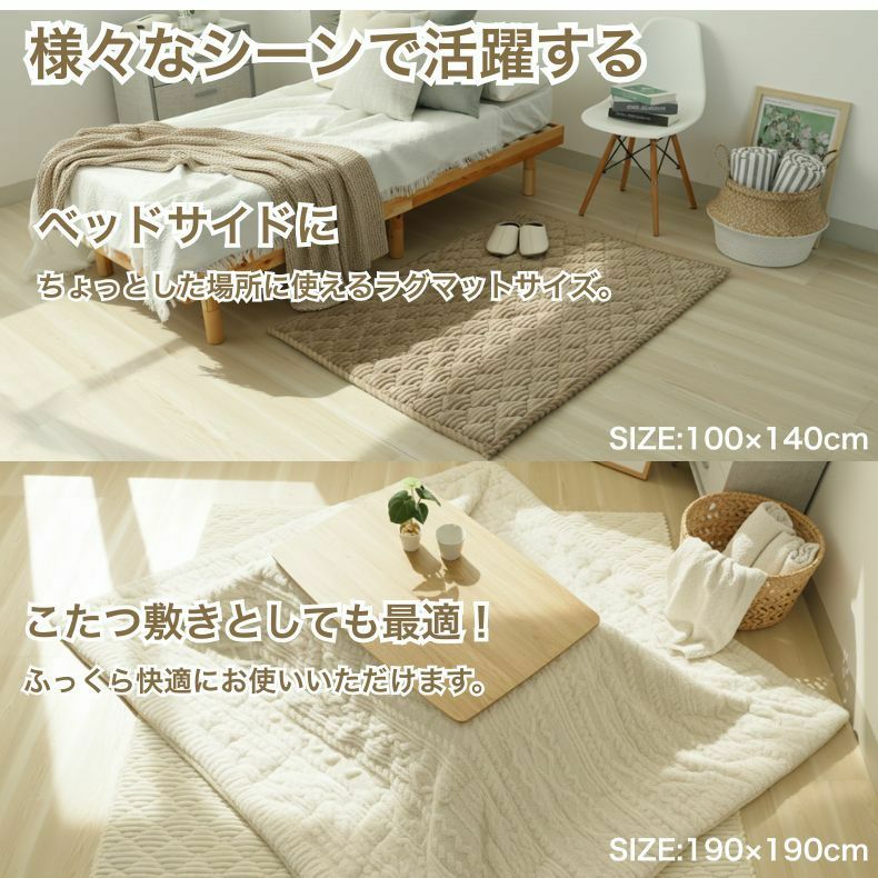 無地ラグ | 蓄熱ラグ フェリス