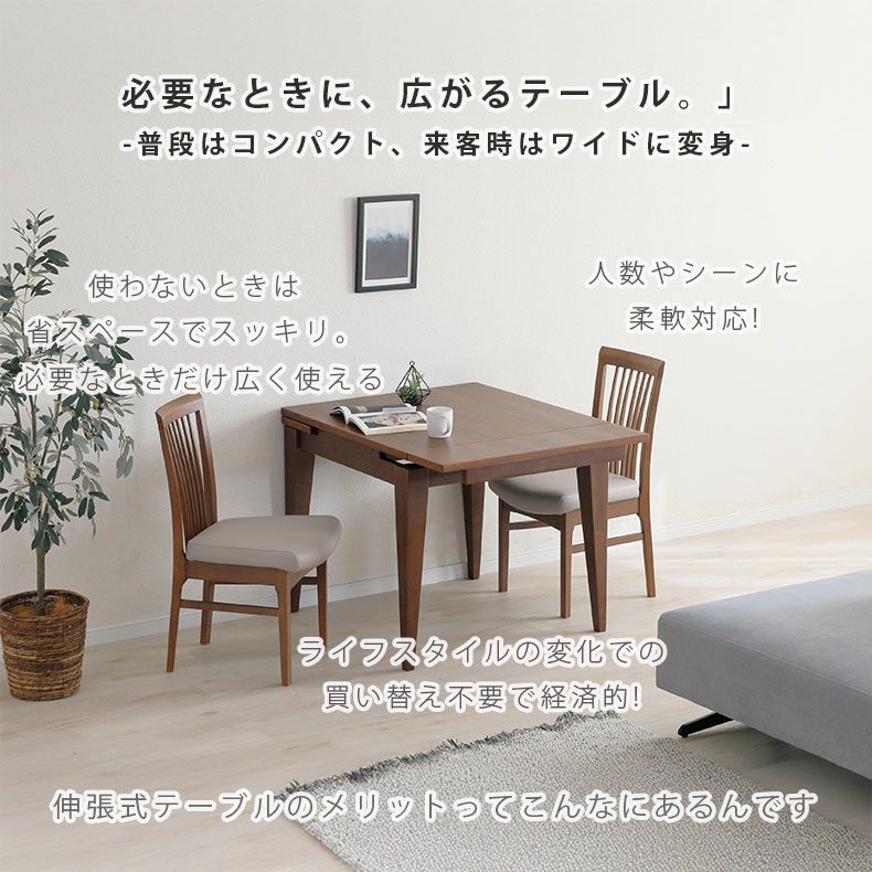 ダイニングテーブルセット2人用 | 伸長式ダイニング3点セット カロル