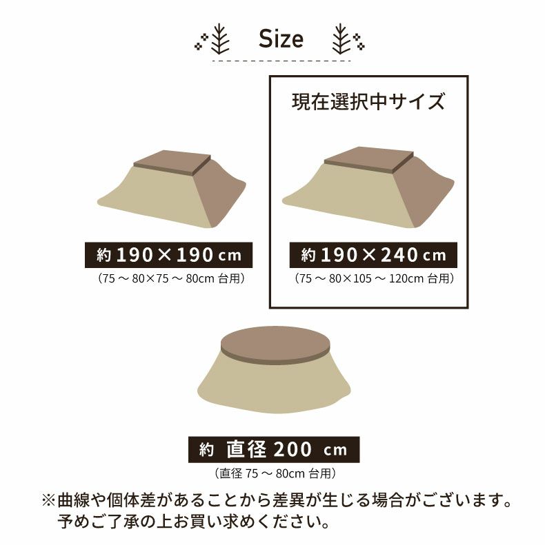 こたつ布団 | 190x240cm 薄掛けこたつ布団 フリル