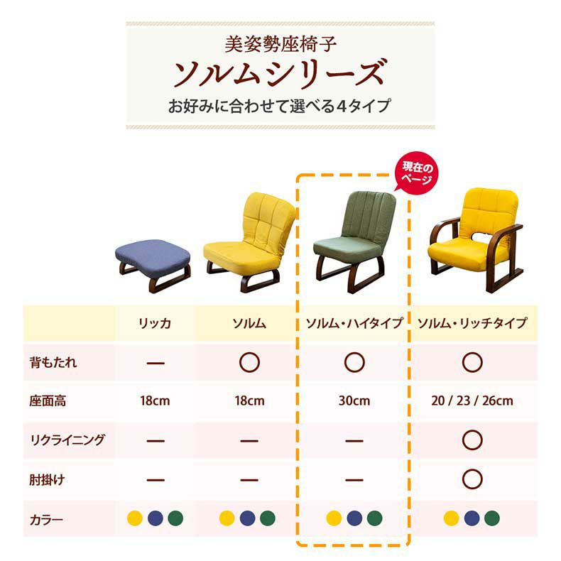 座椅子 | 【通販限定】あぐら座椅子ハイタイプ ソルム