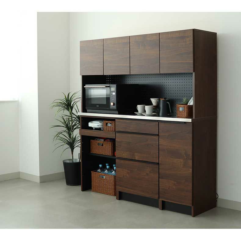 組み合わせ食器棚 | 幅160cm食器棚 下台 40cm右開き戸 60cm可動オープン 60cm引出 フォーガス