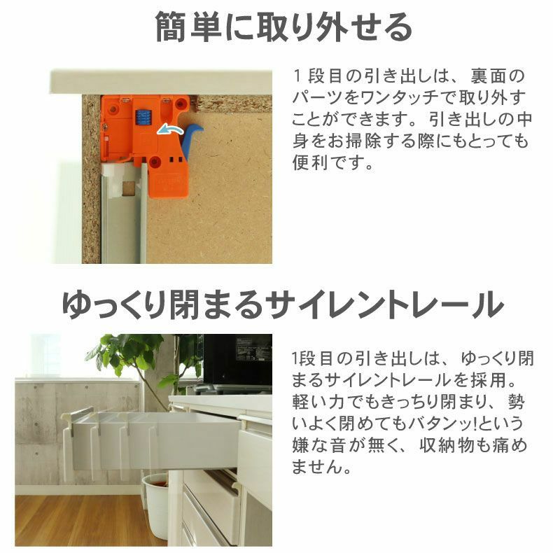 カウンター・キッチン収納 | 幅160cmカウンター 下台左脚パネル 60三段引出 40右開 ネオ