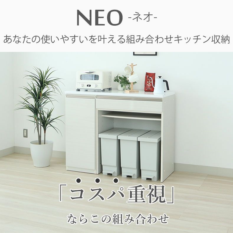 カウンター・キッチン収納 | 幅120cmカウンター 80ダスト 40左開 ネオ