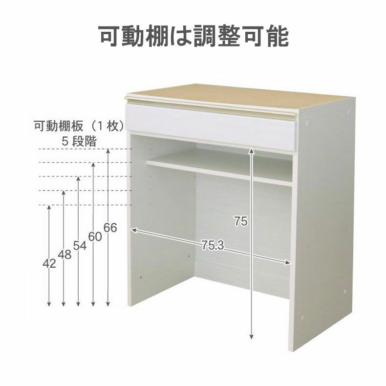 カウンター・キッチン収納 | 幅120cmカウンター 80ダスト 40左開 ネオ