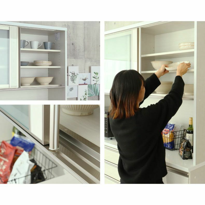 食器棚 | 幅180cmカウンター 下台左脚パネル 80四段引出 60可動オープン ネオ