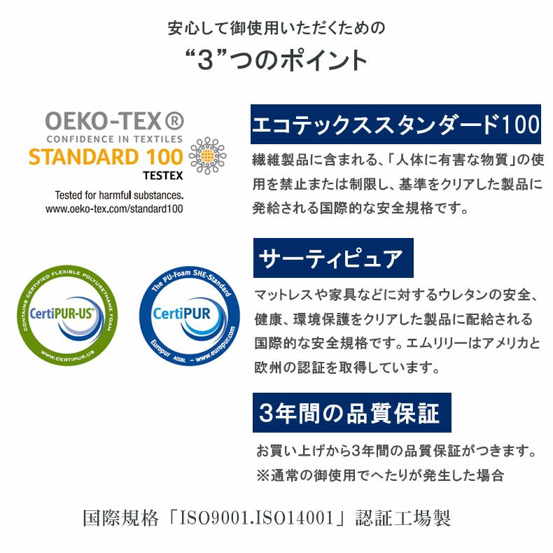 ウレタン・折りたたみマットレス | 11cm優反発マットレス エムリリー
