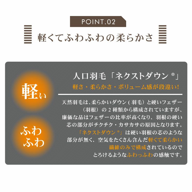 掛け布団・羽毛布団 | 次世代 掛け布団 ネクストダウン2