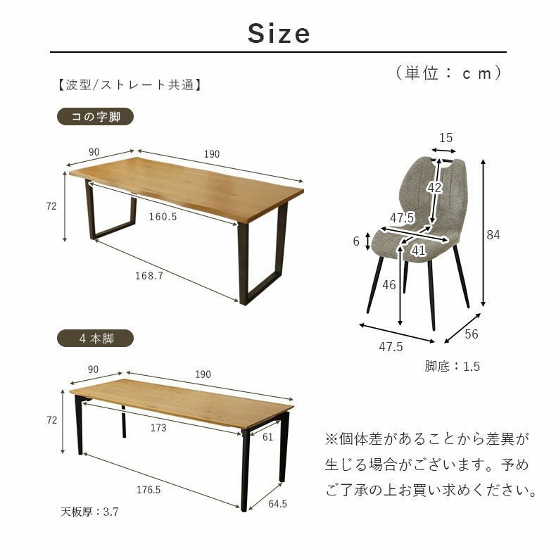 ダイニングテーブルセット4人用 | 4人用 幅190cm ダイニング5点セット ベルガー(ストレート)＆トレック
