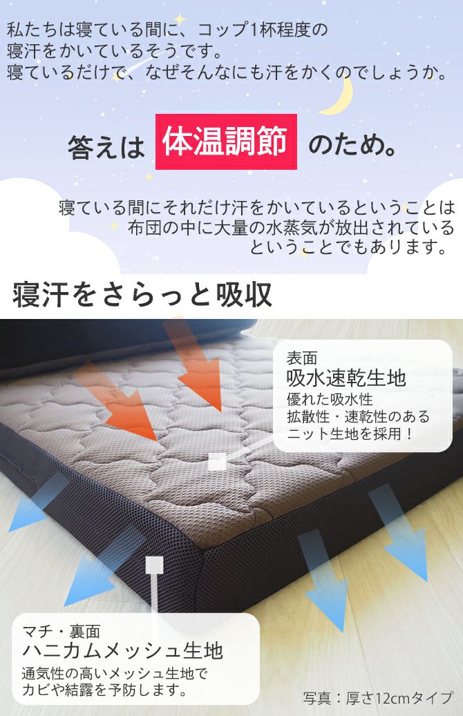 マットレス | 吸水速乾マットレス ぷちスリム