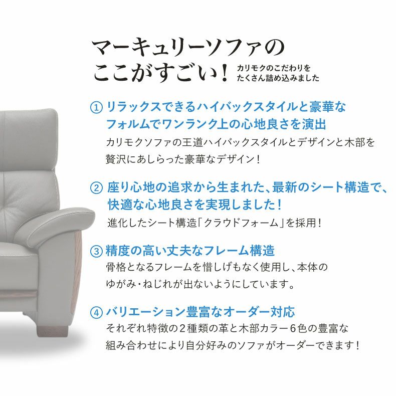 ２人掛けソファ | 【カリモク マナベオリジナル】 2.8人掛けソファ マーキュリー ストラダ革