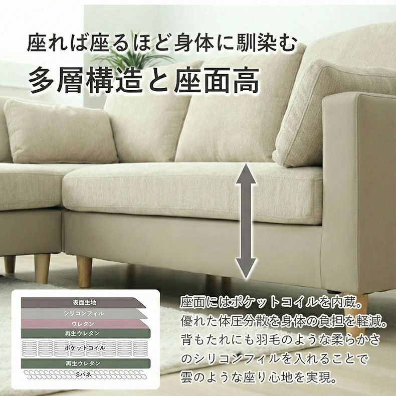 おしゃれなカウチソファ | カウチソファ ツイン