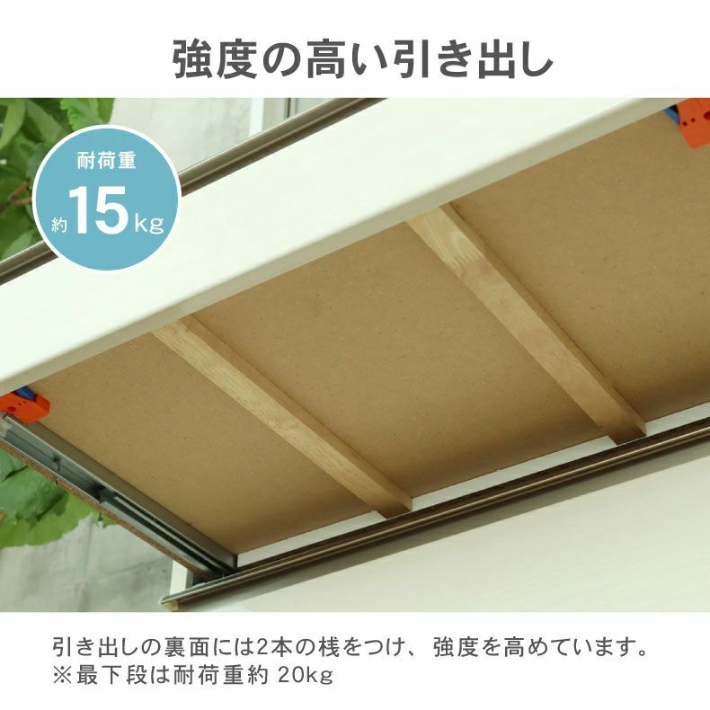 カウンター・キッチン収納 | 幅200cmカウンター 片パネル左 80三段引出x2 ネオ