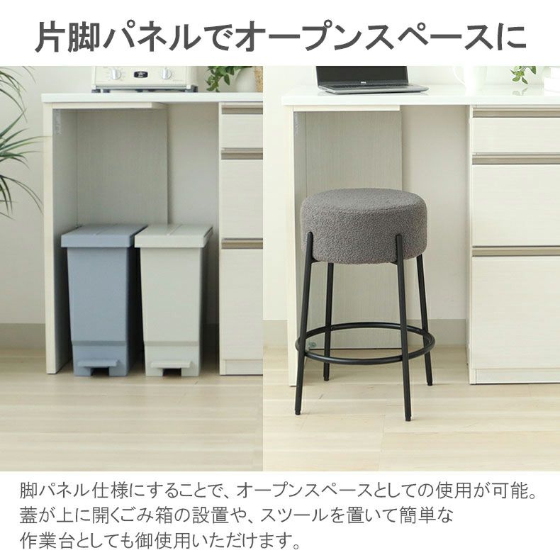 カウンター・キッチン収納 | 幅200cmカウンター 片パネル左 80三段引出 60開き ネオ