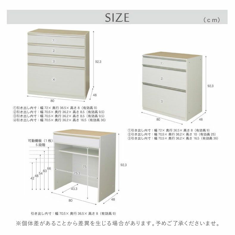 カウンター・キッチン収納 | 幅220cmカウンター 60開き 80三段引出 80四段引出 ネオ