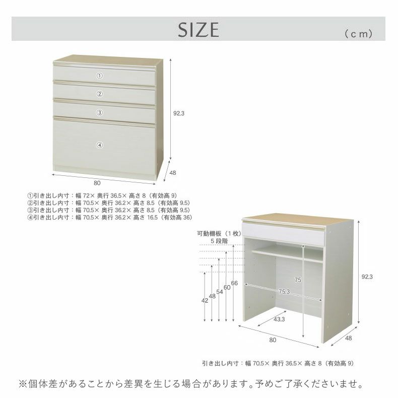 カウンター・キッチン収納 | 幅240cmカウンター 80四段引出x2 80ダスト ネオ